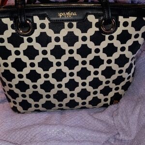 Spartina 449 Black and Cream Patterned Shoulder Bag